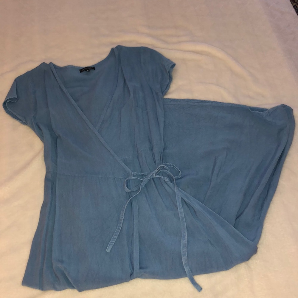 Light blue maxi wrap dress